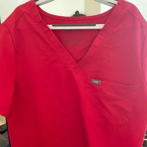 Red Figs Scrub Top Size Medium